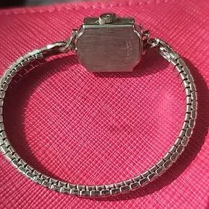 Helbros Vintage Quartz Watch, Sterling Silver, Diamond Accents, Square Crystal F Helbros | Accessories | Helbros Vintage Quartz Watch  main image 2